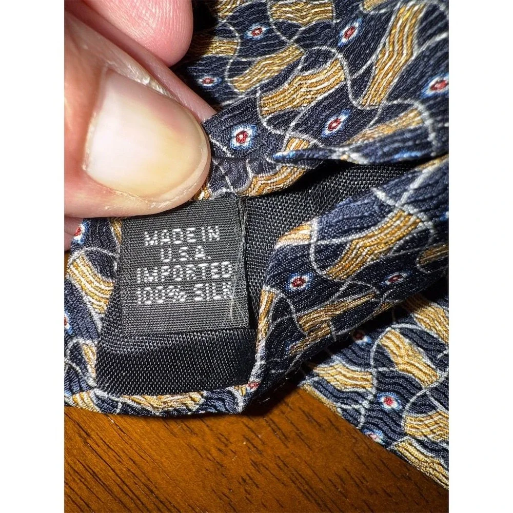 Oscar de la Renta Men's‎ Vtg Silk Geometric Pattern Necktie Careercore tie power